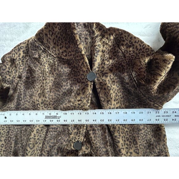 Vintage Tyber By St. John Leopard Print Faux Fur Long Coat Small Made in France - Picture 11 of 16
